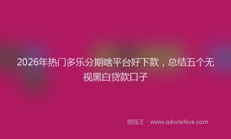 2026年热门多乐分期啥平台好下款，总结五个无视黑白贷款口子