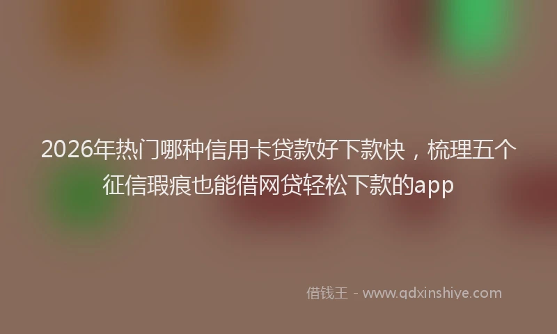 2026年热门哪种信用卡贷款好下款快，梳理五个征信瑕疵也能借网贷轻松下款的app