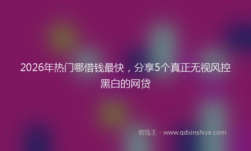 2026年热门哪借钱最快，分享5个真正无视风控黑白的网贷