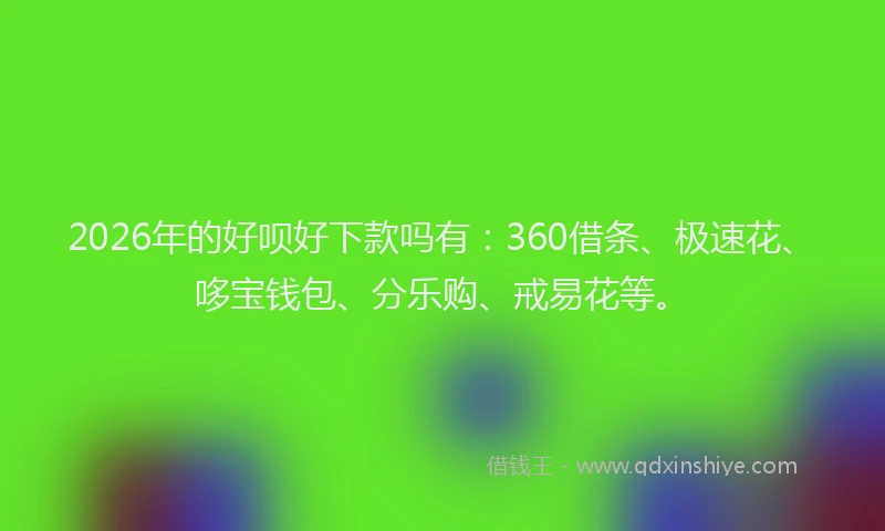 2026年的好呗好下款吗有：360借条、极速花、哆宝钱包、分乐购、戒易花等。