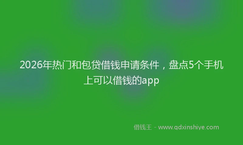 2026年热门和包贷借钱申请条件，盘点5个手机上可以借钱的app