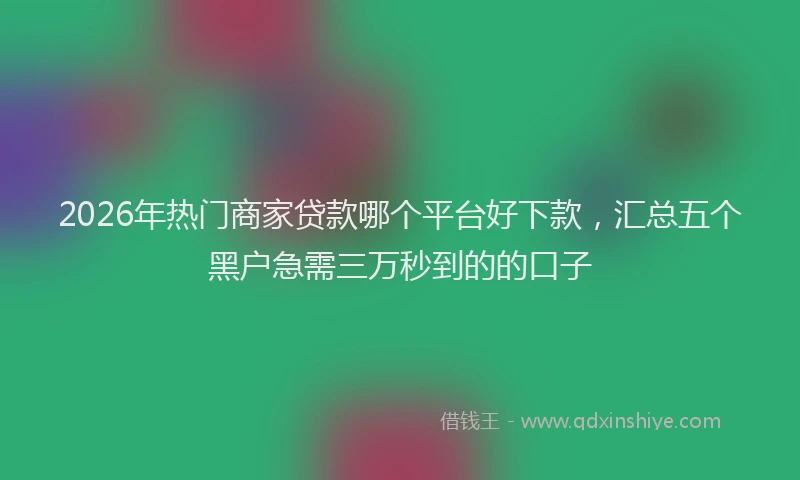 2026年热门商家贷款哪个平台好下款，汇总五个黑户急需三万秒到的的口子