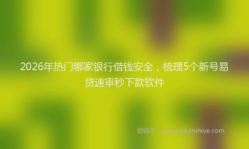 2026年热门哪家银行借钱安全，梳理5个新号易贷速审秒下款软件