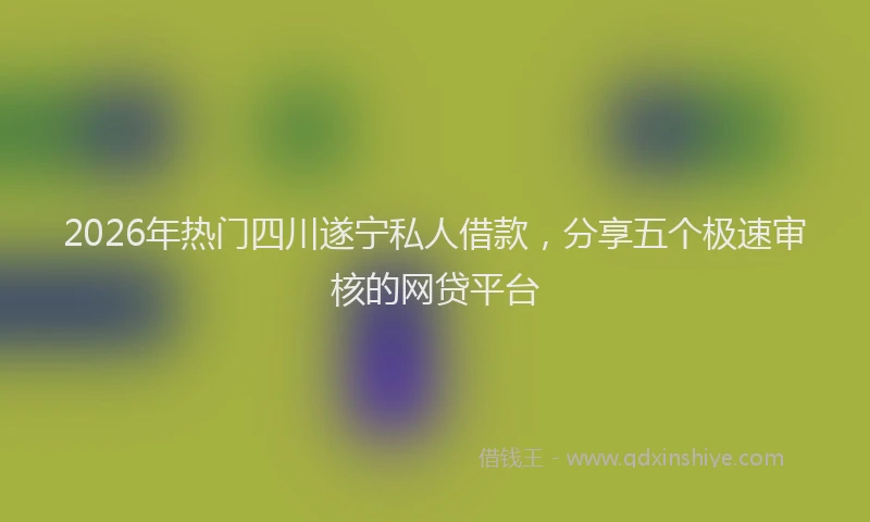 2026年热门四川遂宁私人借款，分享五个极速审核的网贷平台