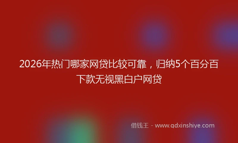 2026年热门哪家网贷比较可靠，归纳5个百分百下款无视黑白户网贷