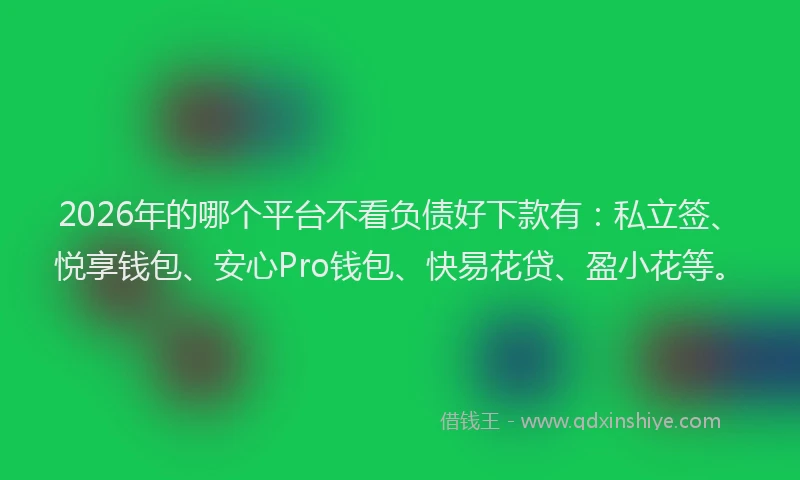 2026年的哪个平台不看负债好下款有：私立签、悦享钱包、安心Pro钱包、快易花贷、盈小花等。