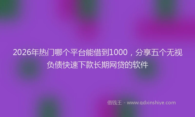 2026年热门哪个平台能借到1000，分享五个无视负债快速下款长期网贷的软件