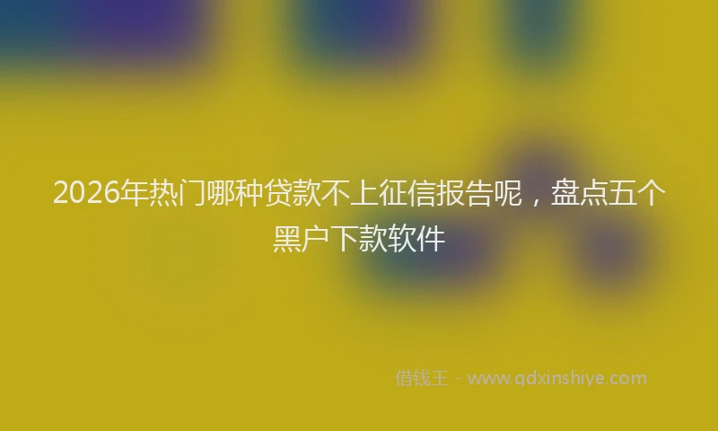 2026年热门哪种贷款不上征信报告呢，盘点五个黑户下款软件