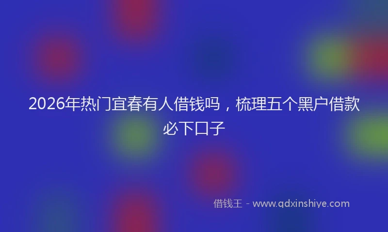 2026年热门宜春有人借钱吗，梳理五个黑户借款必下口子