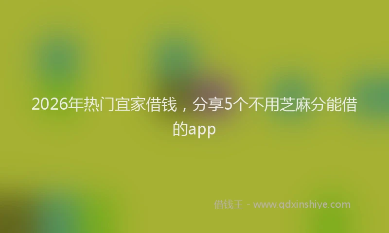 2026年热门宜家借钱，分享5个不用芝麻分能借的app