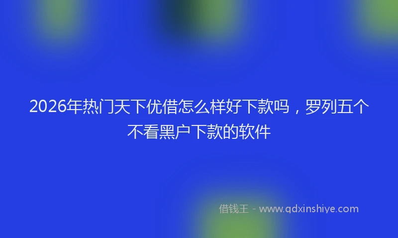 2026年热门天下优借怎么样好下款吗，罗列五个不看黑户下款的软件