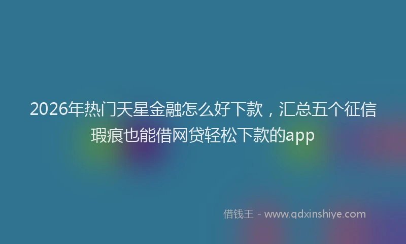 2026年热门天星金融怎么好下款，汇总五个征信瑕疵也能借网贷轻松下款的app