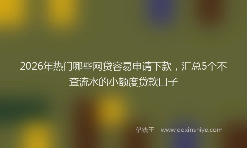 2026年热门哪些网贷容易申请下款，汇总5个不查流水的小额度贷款口子