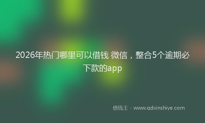 2026年热门哪里可以借钱 微信，整合5个逾期必下款的app
