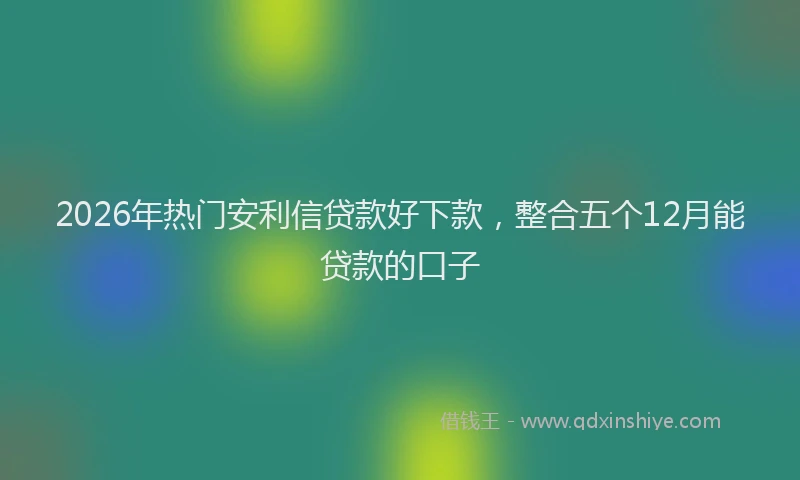 2026年热门安利信贷款好下款,整合五个12月能贷款的口子