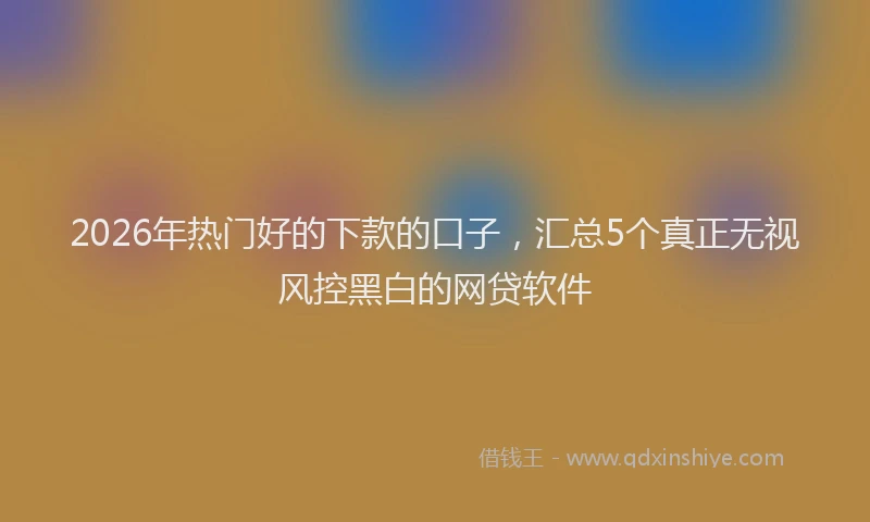 2026年热门好的下款的口子，汇总5个真正无视风控黑白的网贷软件