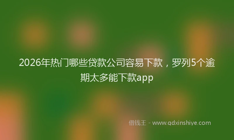 2026年热门哪些贷款公司容易下款，罗列5个逾期太多能下款app