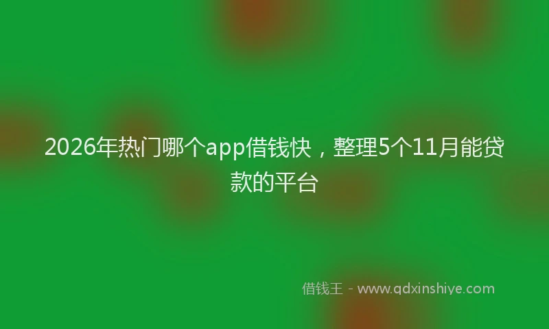 2026年热门哪个app借钱快，整理5个11月能贷款的平台