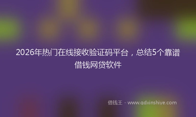 2026年热门在线接收验证码平台，总结5个靠谱借钱网贷软件