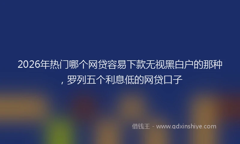 2026年热门哪个网贷容易下款无视黑白户的那种，罗列五个利息低的网贷口子