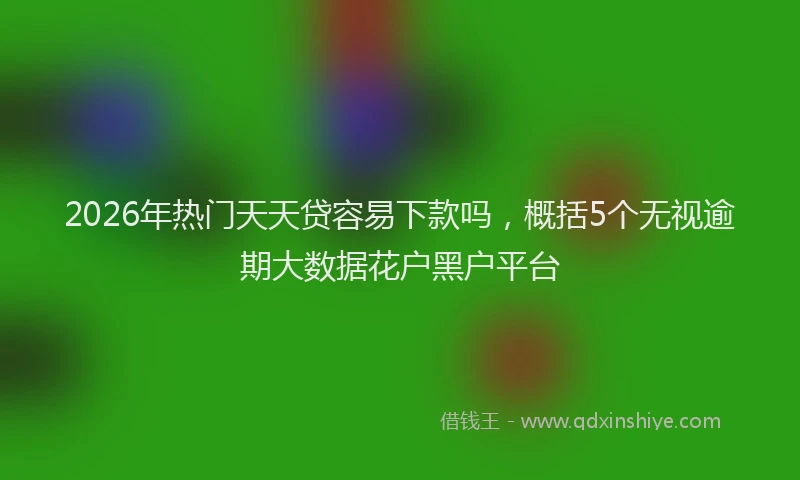 2026年热门天天贷容易下款吗，概括5个无视逾期大数据花户黑户平台
