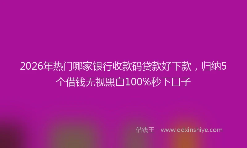 2026年热门哪家银行收款码贷款好下款，归纳5个借钱无视黑白100%秒下口子