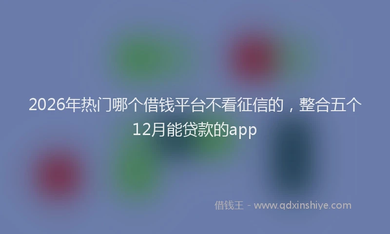 2026年热门哪个借钱平台不看征信的，整合五个12月能贷款的app