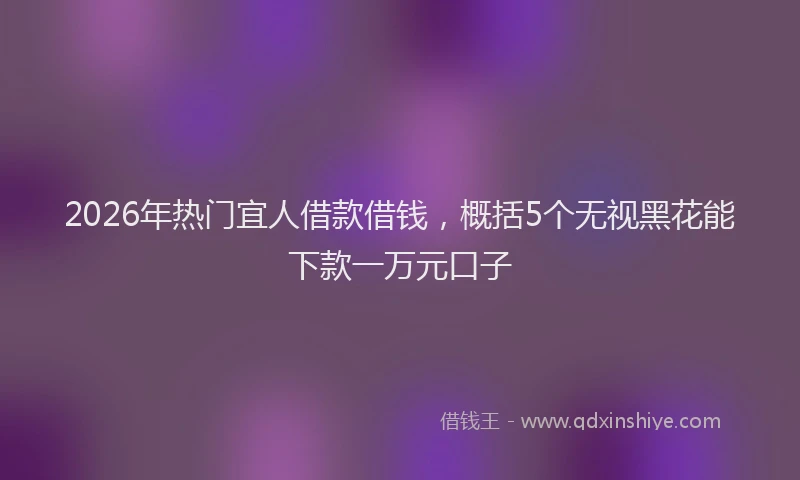 2026年热门宜人借款借钱，概括5个无视黑花能下款一万元口子