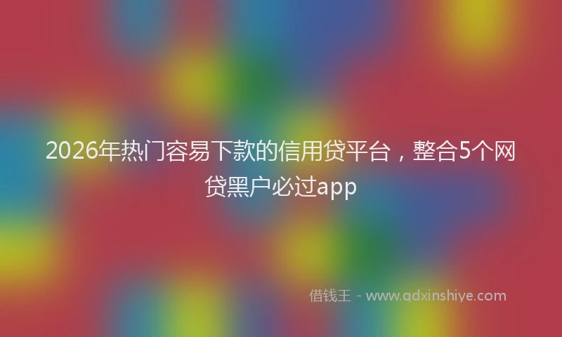 2026年热门容易下款的信用贷平台，整合5个网贷黑户必过app