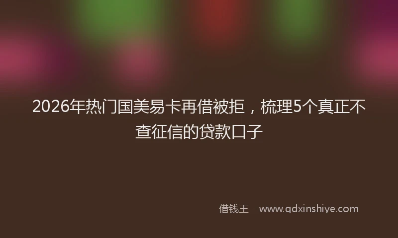 2026年热门国美易卡再借被拒，梳理5个真正不查征信的贷款口子