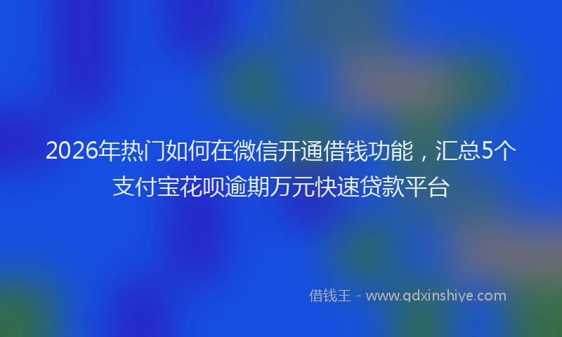 2026年热门如何在微信开通借钱功能，汇总5个支付宝花呗逾期万元快速贷款平台