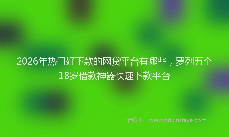2026年热门好下款的网贷平台有哪些，罗列五个18岁借款神器快速下款平台