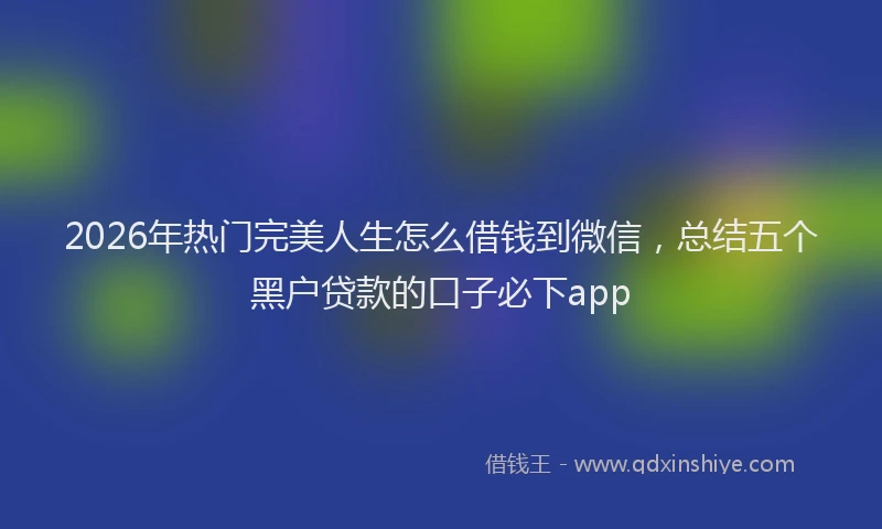 2026年热门完美人生怎么借钱到微信，总结五个黑户贷款的口子必下app