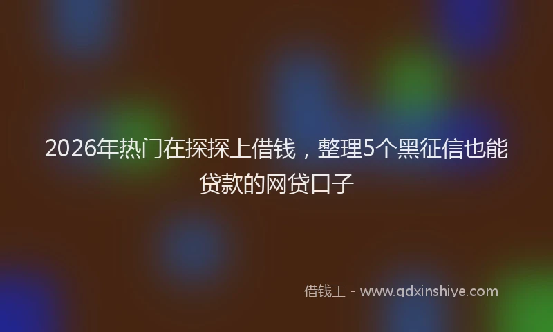 2026年热门在探探上借钱，整理5个黑征信也能贷款的网贷口子