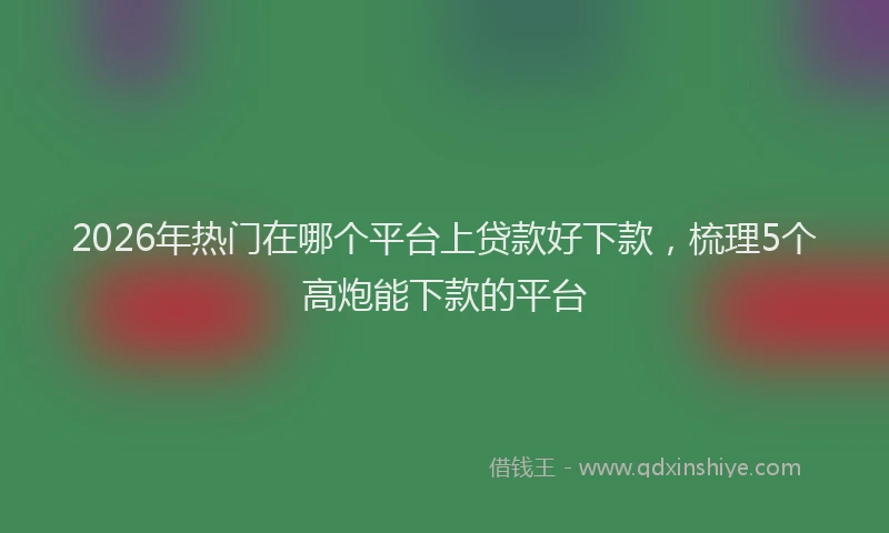 2026年热门在哪个平台上贷款好下款，梳理5个高炮能下款的平台
