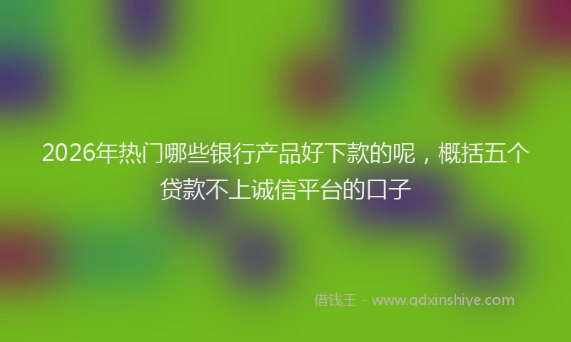 2026年热门哪些银行产品好下款的呢，概括五个贷款不上诚信平台的口子