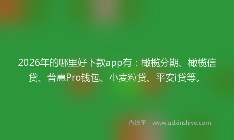 2026年的哪里好下款app有：橄榄分期、橄榄信贷、普惠Pro钱包、小麦粒贷、平安i贷等。