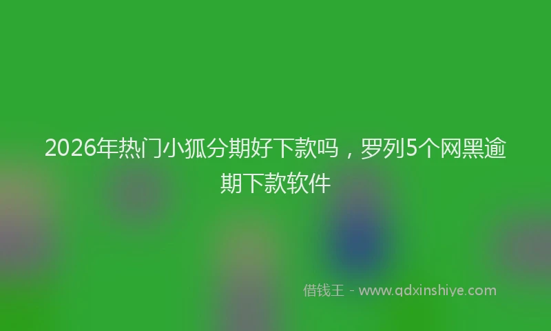 2026年热门小狐分期好下款吗，罗列5个网黑逾期下款软件
