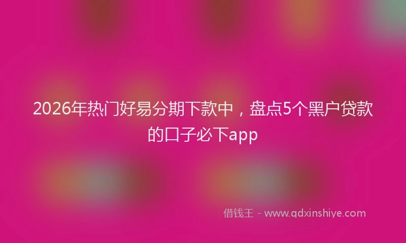 2026年热门好易分期下款中，盘点5个黑户贷款的口子必下app