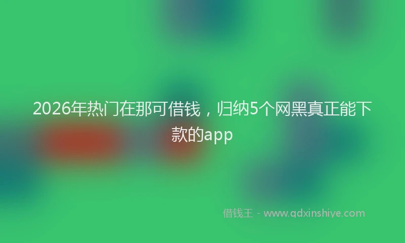 2026年热门在那可借钱，归纳5个网黑真正能下款的app