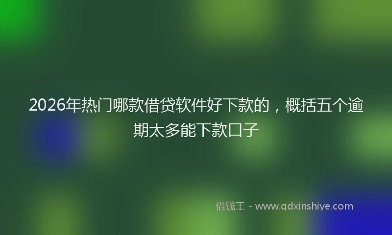 2026年热门哪款借贷软件好下款的，概括五个逾期太多能下款口子