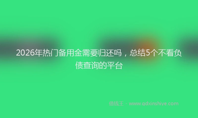2026年热门备用金需要归还吗，总结5个不看负债查询的平台