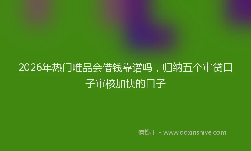 2026年热门唯品会借钱靠谱吗，归纳五个审贷口子审核加快的口子