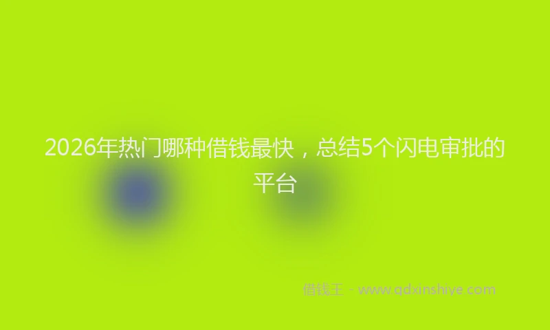 2026年热门哪种借钱最快，总结5个闪电审批的平台