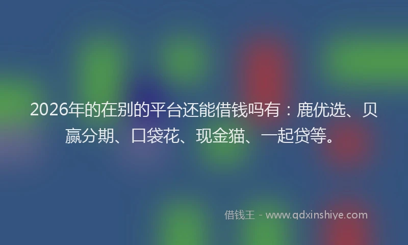 2026年的在别的平台还能借钱吗有：鹿优选、贝赢分期、口袋花、现金猫、一起贷等。