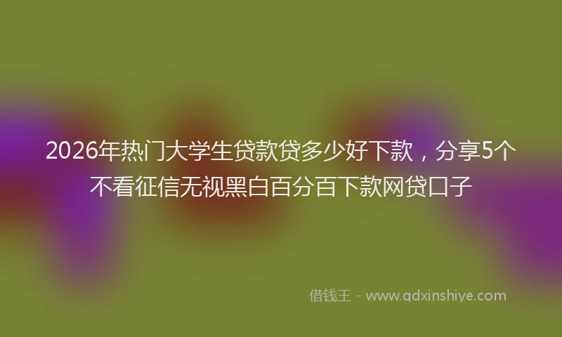 2026年热门大学生贷款贷多少好下款，分享5个不看征信无视黑白百分百下款网贷口子