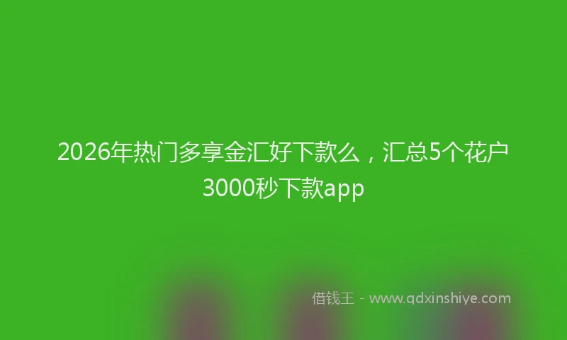 2026年热门多享金汇好下款么，汇总5个花户3000秒下款app