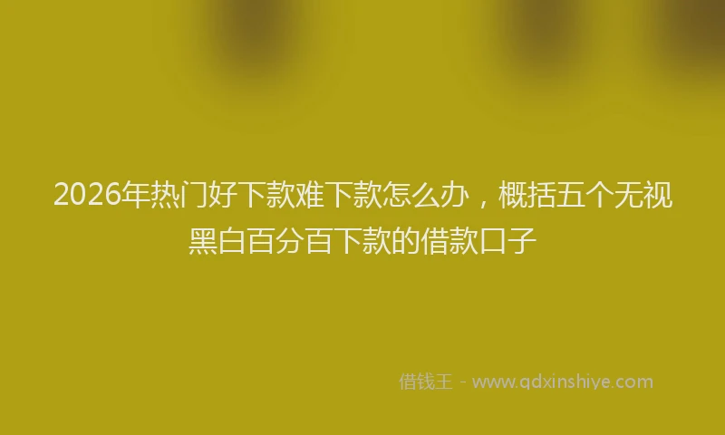 2026年热门好下款难下款怎么办，概括五个无视黑白百分百下款的借款口子