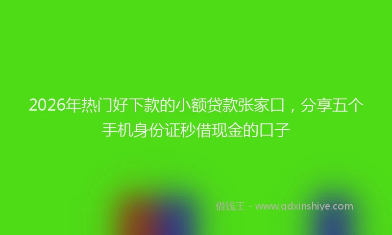 2026年热门好下款的小额贷款张家口，分享五个手机身份证秒借现金的口子