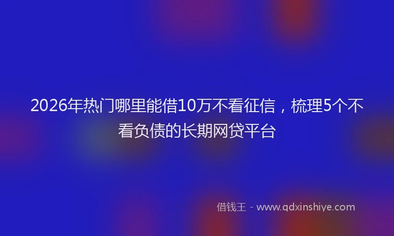 2026年热门哪里能借10万不看征信，梳理5个不看负债的长期网贷平台